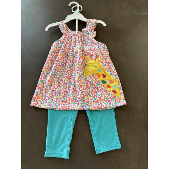 KIDS HEADQUARTERS Little Girls Draw-Straps Printed Tunic&Capri Leggings Set 5T - Picture 3 of 9